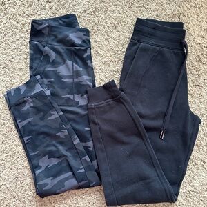 Camouflage and Black Jogger Pants